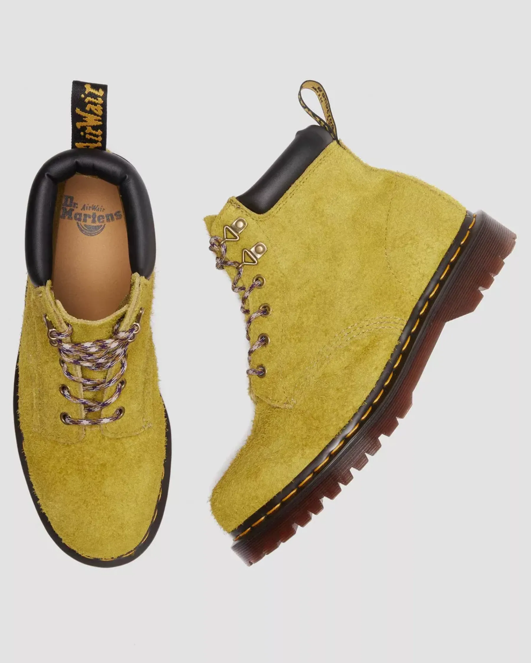 Sale|Originals>Dr. Martens 939 Ben Suede Padded Collar Lace Up Boots MOSS GREEN — Long Napped Suede
