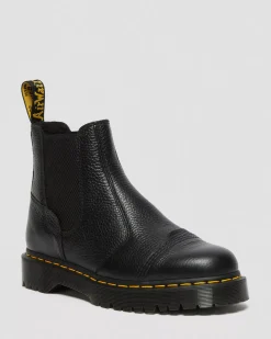 Originals|Platform Boots>Dr. Martens 2976 Bex Fleece-Lined Platform Chelsea Boots Black — Milled Nappa