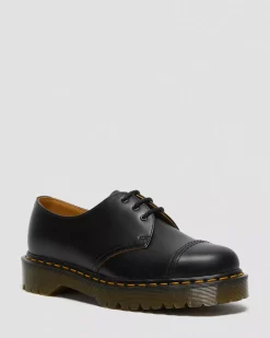 Sale|Originals>Dr. Martens 1461 Bex Made in England Toe Cap Oxford Shoes Black — Vintage Smooth
