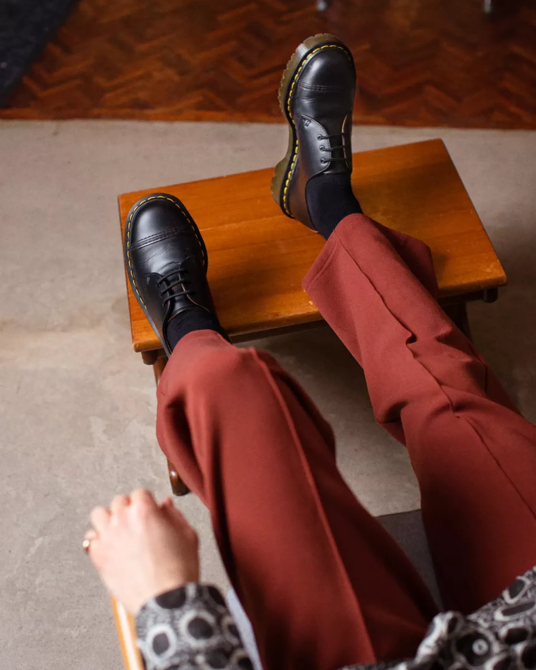 Sale|Originals>Dr. Martens 1461 Bex Made in England Toe Cap Oxford Shoes Black — Vintage Smooth