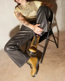 Sale|Platform Boots>Dr. Martens 1460 Bex Smooth Leather Lace Up Boots ANTIQUE OLIVE — Smooth Leather