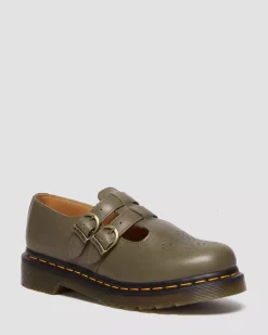 Sale|Mary Janes>Dr. Martens 8065 Carrara Leather Mary Jane Shoes Olive — Carrara