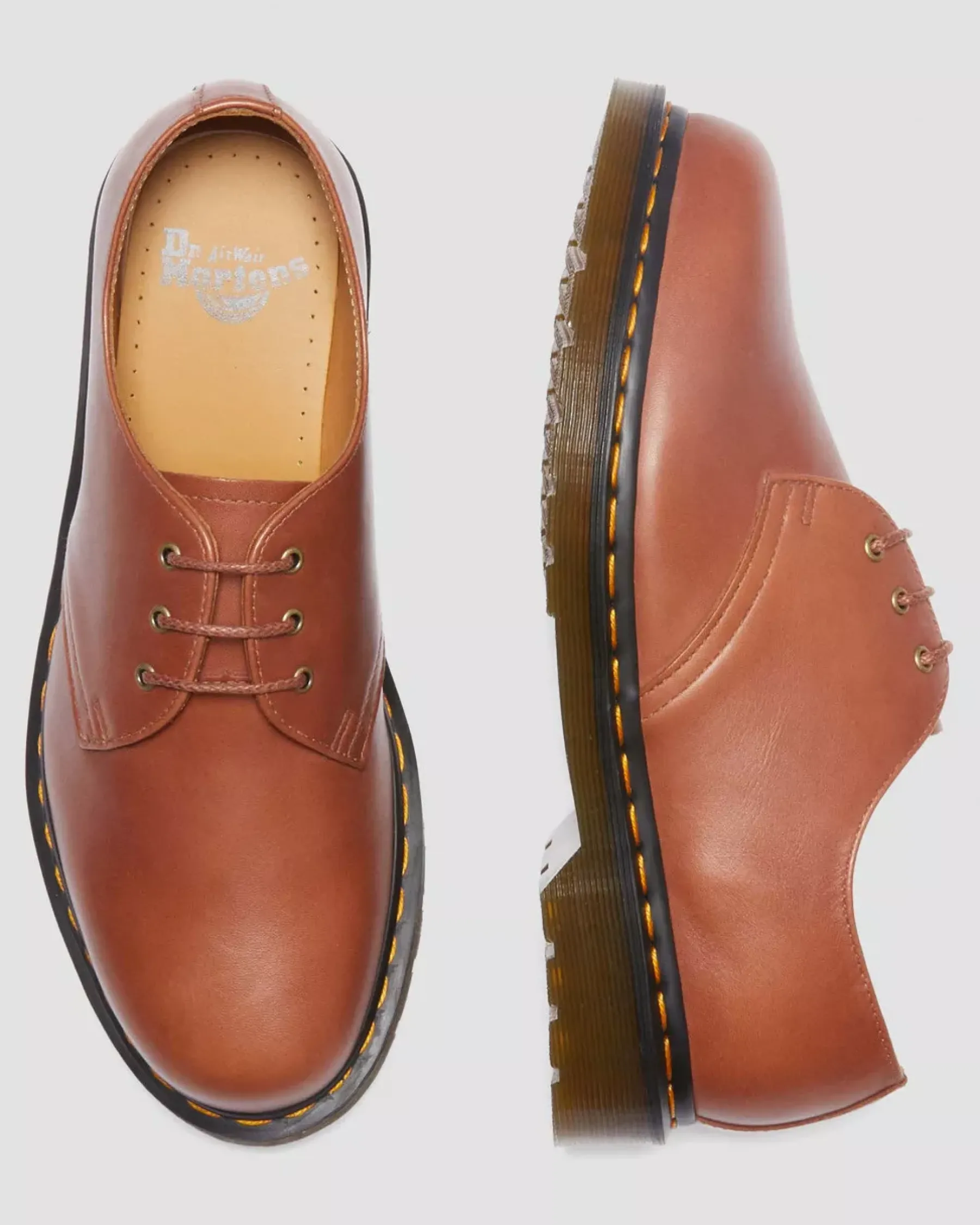 Originals|Oxfords>Dr. Martens 1461 Carrara Leather Oxford Shoes Saddle Tan — Carrara