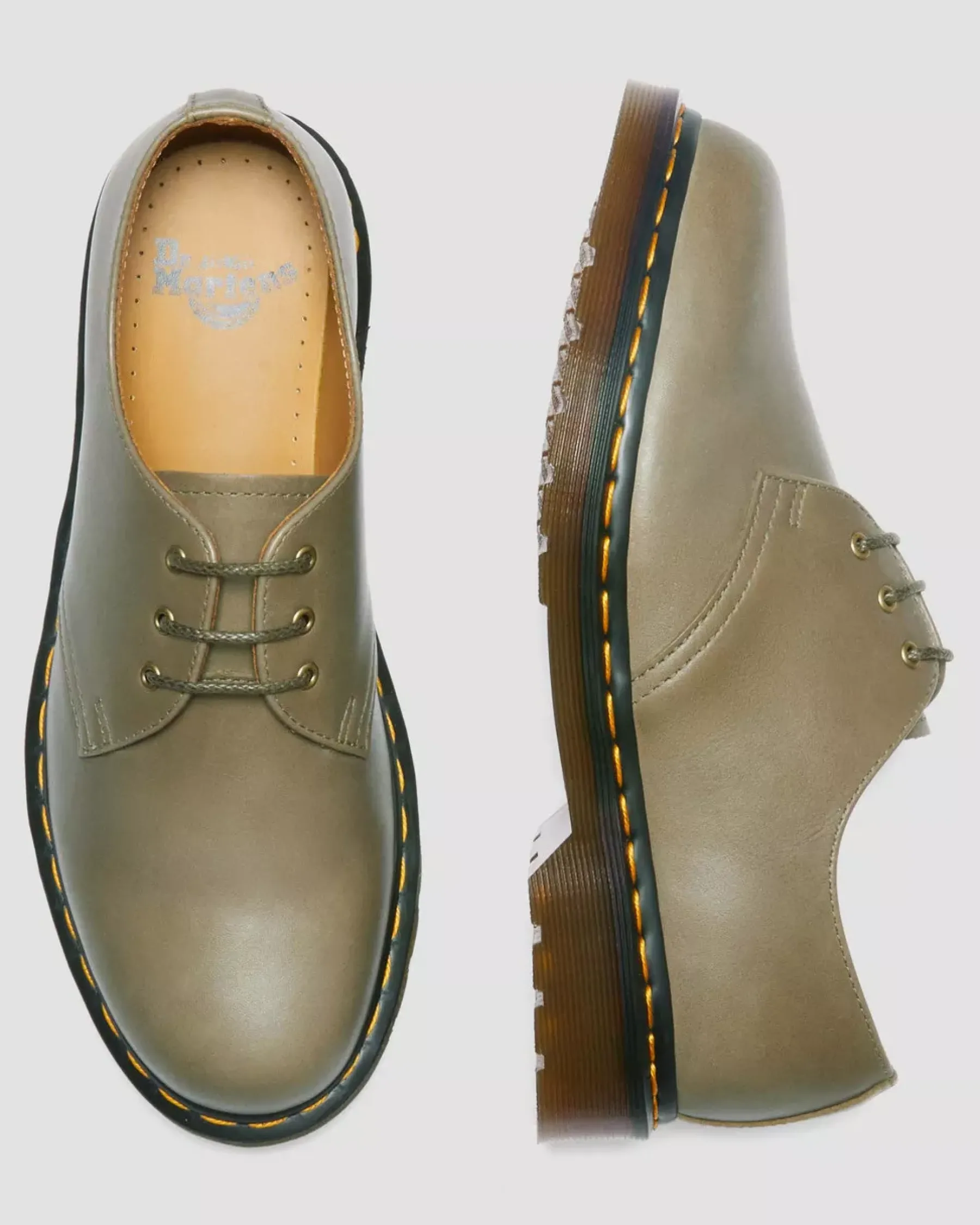 Sale|Originals>Dr. Martens 1461 Carrara Leather Oxford Shoes Olive — Carrara