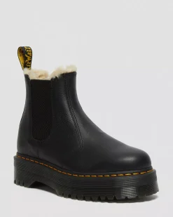 Platform Boots|Winter Boots>Dr. Martens 2976 Faux Fur Lined Platform Chelsea Boots Black — Pisa
