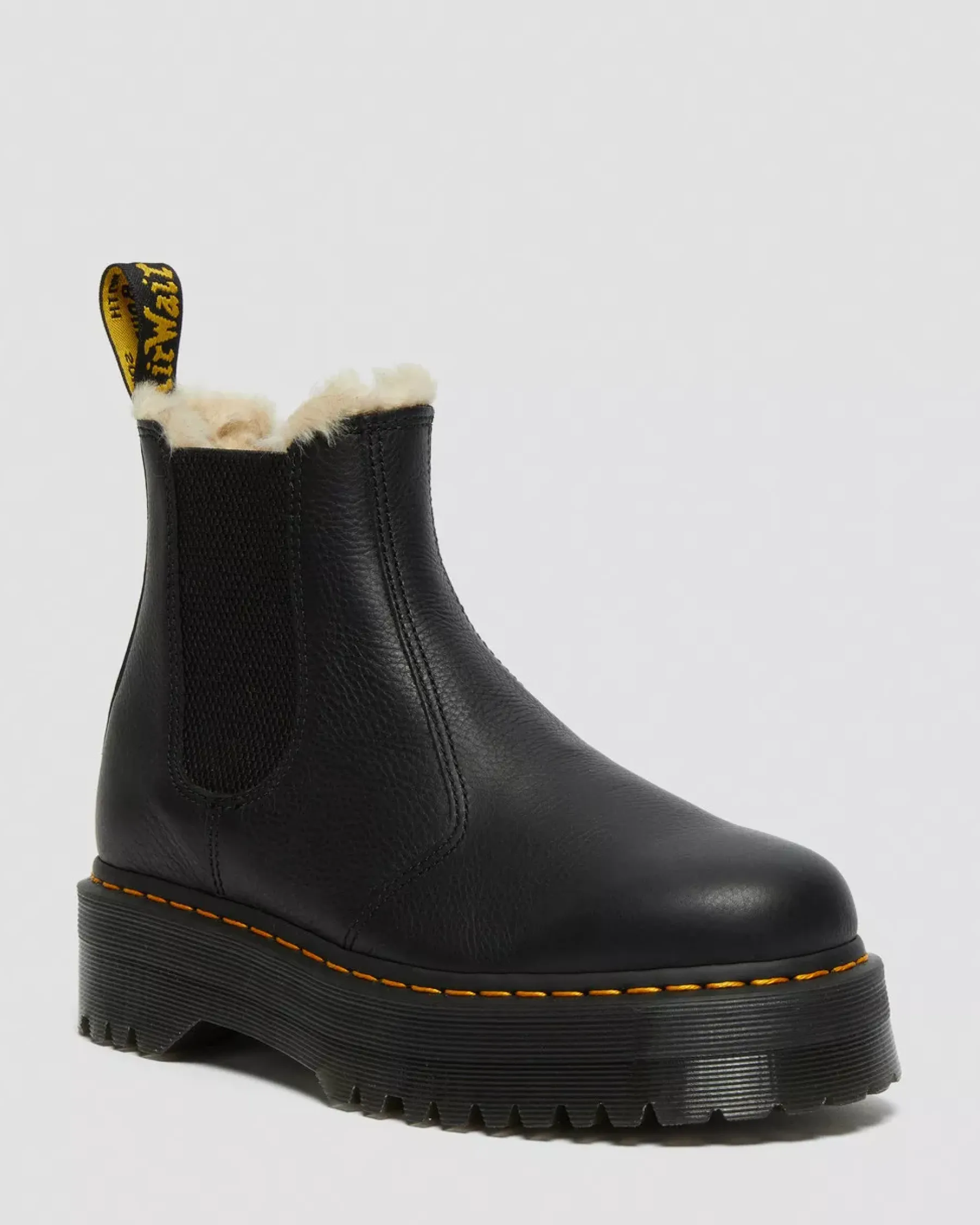 Platform Boots|Winter Boots>Dr. Martens 2976 Faux Fur Lined Platform Chelsea Boots Black — Pisa