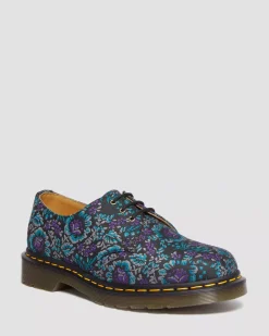 Sale|Originals>Dr. Martens 1461 Floral Jacquard Oxord Shoes BLACK/PURPLE — Floral Jacquard