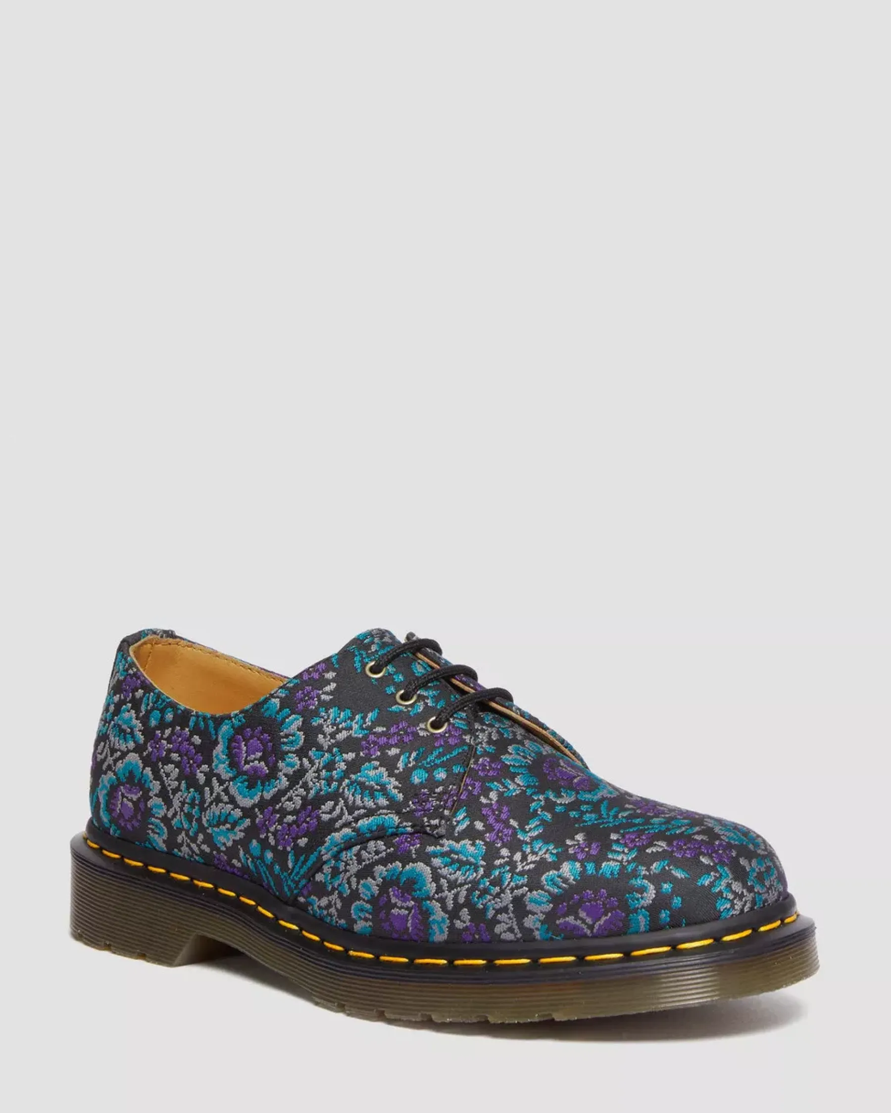 Sale|Originals>Dr. Martens 1461 Floral Jacquard Oxord Shoes BLACK/PURPLE — Floral Jacquard