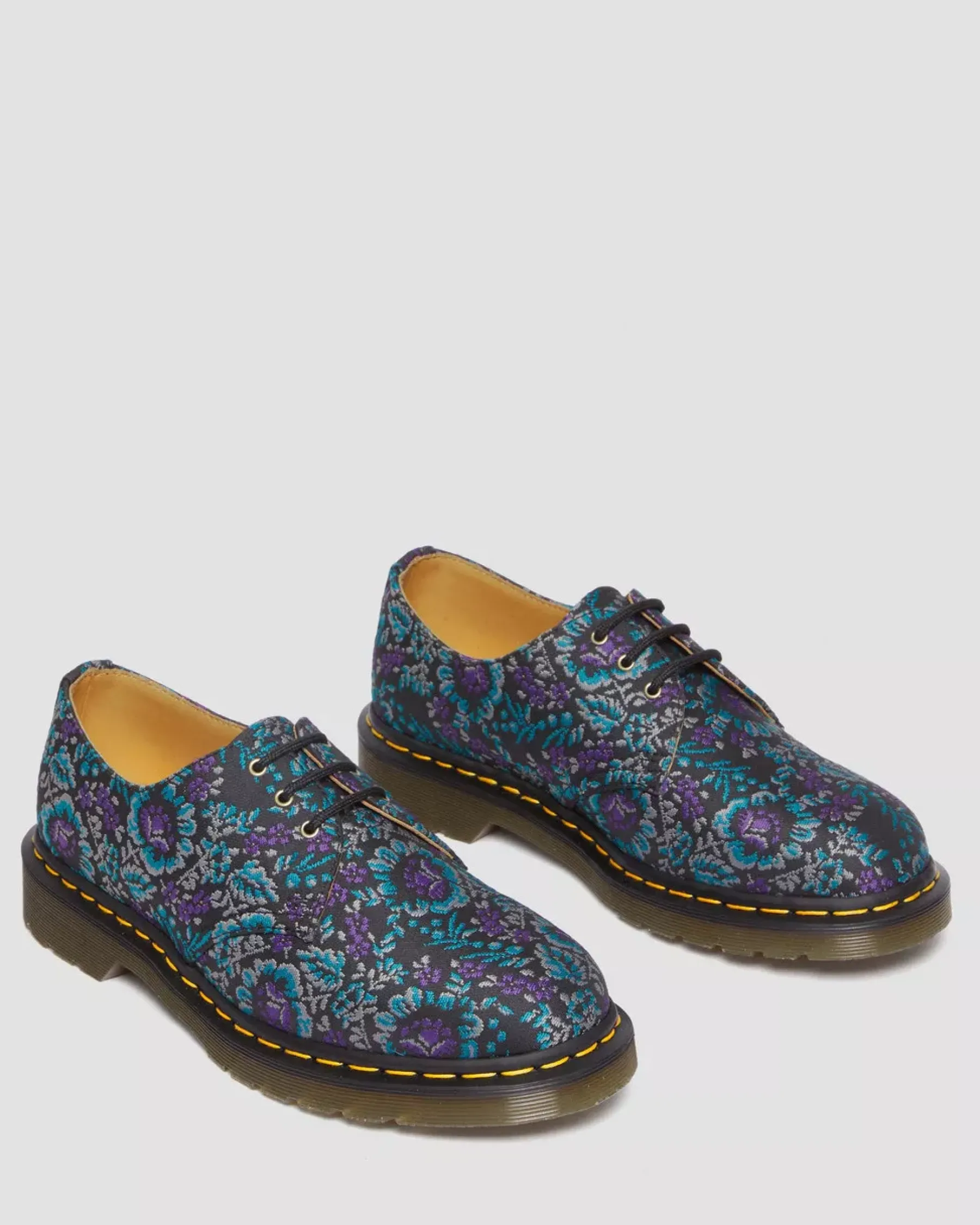 Sale|Originals>Dr. Martens 1461 Floral Jacquard Oxord Shoes BLACK/PURPLE — Floral Jacquard