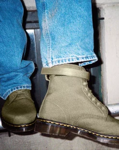 Sale|Originals>Dr. Martens 1460 Futura Olive Strap Lace Up Boots Olive — Extra Tough Nylon