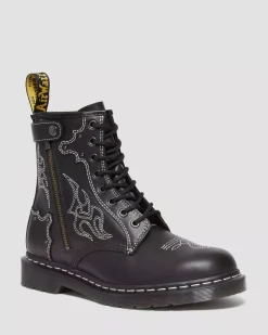 Originals|Ankle Boots>Dr. Martens 1460 Gothic Americana Leather Lace Up Boots Black — Wanama