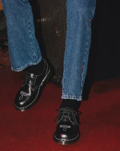 Originals|Shoes>Dr. Martens 1461 Gothic Americana Leather Oxford Shoes Black — Wanama