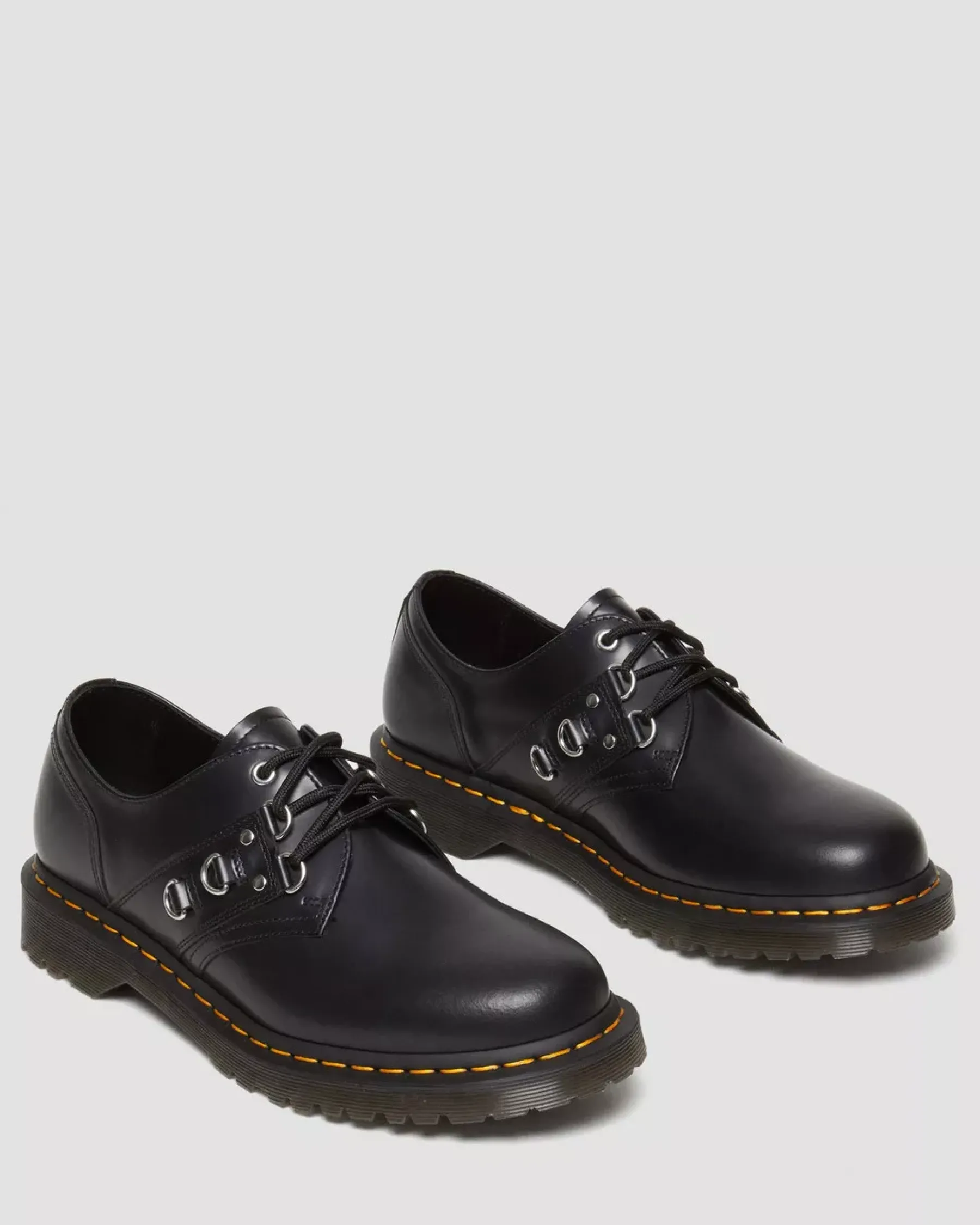 Originals|Shoes>Dr. Martens 1461 Hardware Polished Smooth Leather Oxford Shoes Black — Polished Smooth