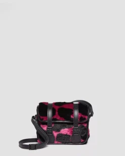 Accessories|Bags>Dr. Martens 7 Inch Faux Fur Cow Print Crossbody Bag THRIFT PINK+BLACK — Cow Print + Kiev