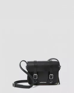Accessories|Bags>Dr. Martens 7 Inch Leather Crossbody Bag Black — Smooth Leather