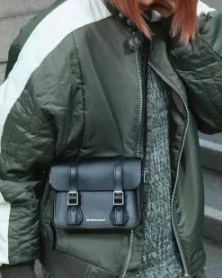 Accessories|Bags>Dr. Martens 7 Inch Leather Crossbody Bag Black — Smooth Leather