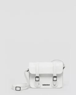 Accessories|Bags>Dr. Martens 7 Inch Leather Crossbody Bag White — Smooth Leather