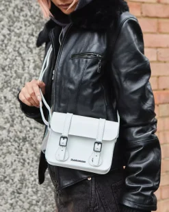 Accessories|Bags>Dr. Martens 7 Inch Leather Crossbody Bag White — Smooth Leather