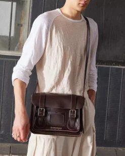 Accessories|Bags>Dr. Martens 11 inch Leather Messenger Bag Burgundy — Kiev & Smooth