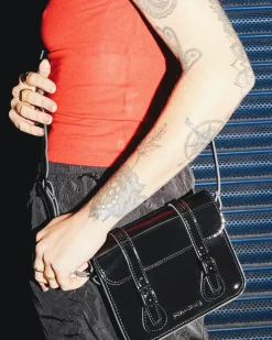 Accessories|Bags>Dr. Martens 7 inch Patent Leather Crossbody Bag Black — Patent Leather