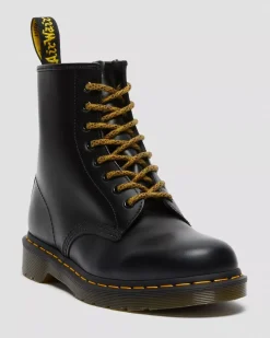Laces|Accessories>Dr. Martens 55 Inch Round Marl Shoe Laces (8-10 Eye) Yellow+Black — Polyester