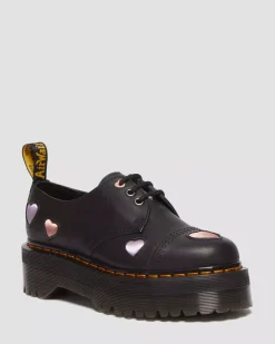 Platforms>Dr. Martens 1461 Leather Heart Platform Shoes Black — Lapstone+Satin Lux