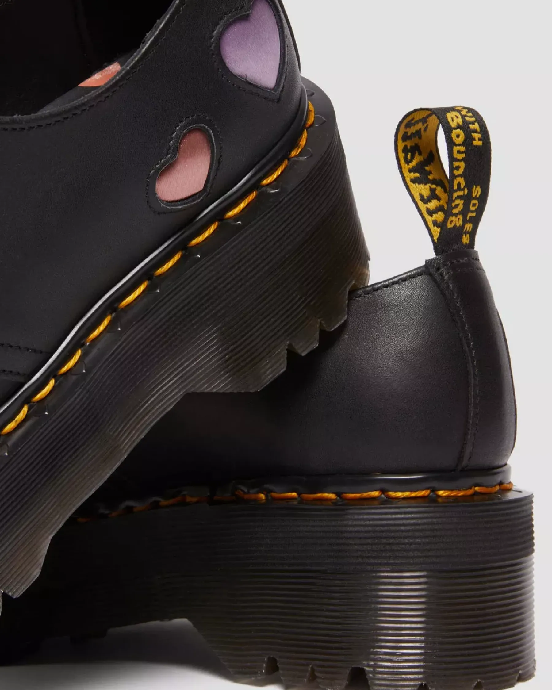 Platforms>Dr. Martens 1461 Leather Heart Platform Shoes Black — Lapstone+Satin Lux