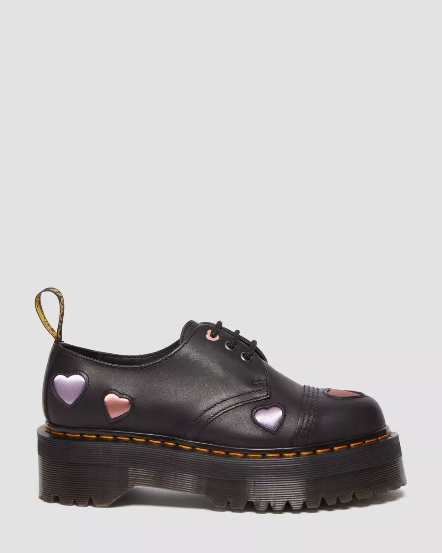 Platforms>Dr. Martens 1461 Leather Heart Platform Shoes Black — Lapstone+Satin Lux