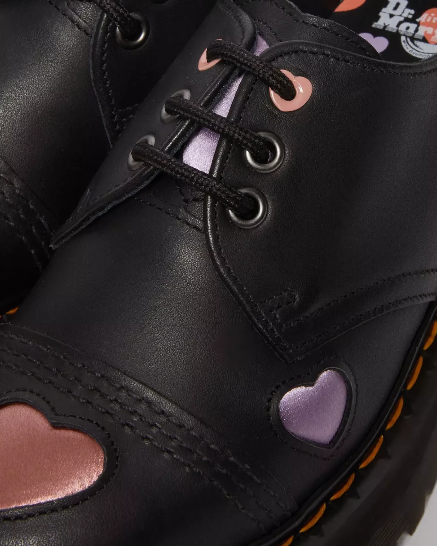 Platforms>Dr. Martens 1461 Leather Heart Platform Shoes Black — Lapstone+Satin Lux