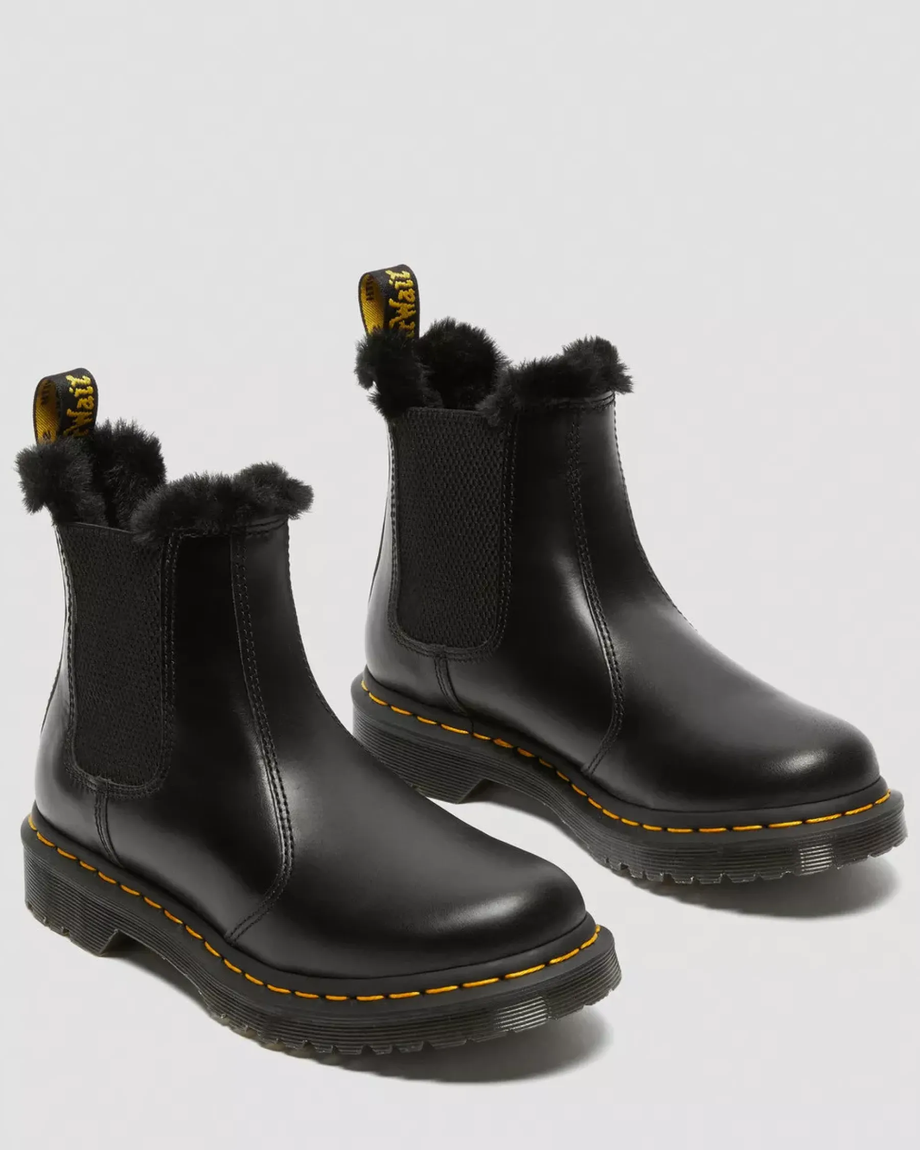 Sale|Originals>Dr. Martens 2976 Leonore Faux Fur Lined Chelsea Boots Dark Grey — Atlas