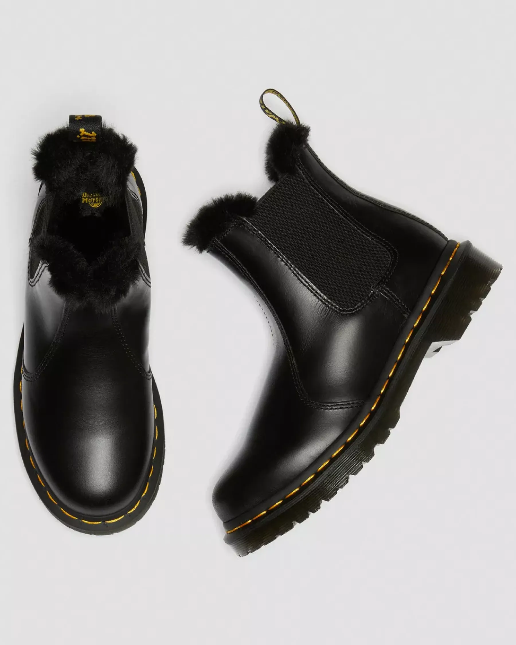 Sale|Originals>Dr. Martens 2976 Leonore Faux Fur Lined Chelsea Boots Dark Grey — Atlas
