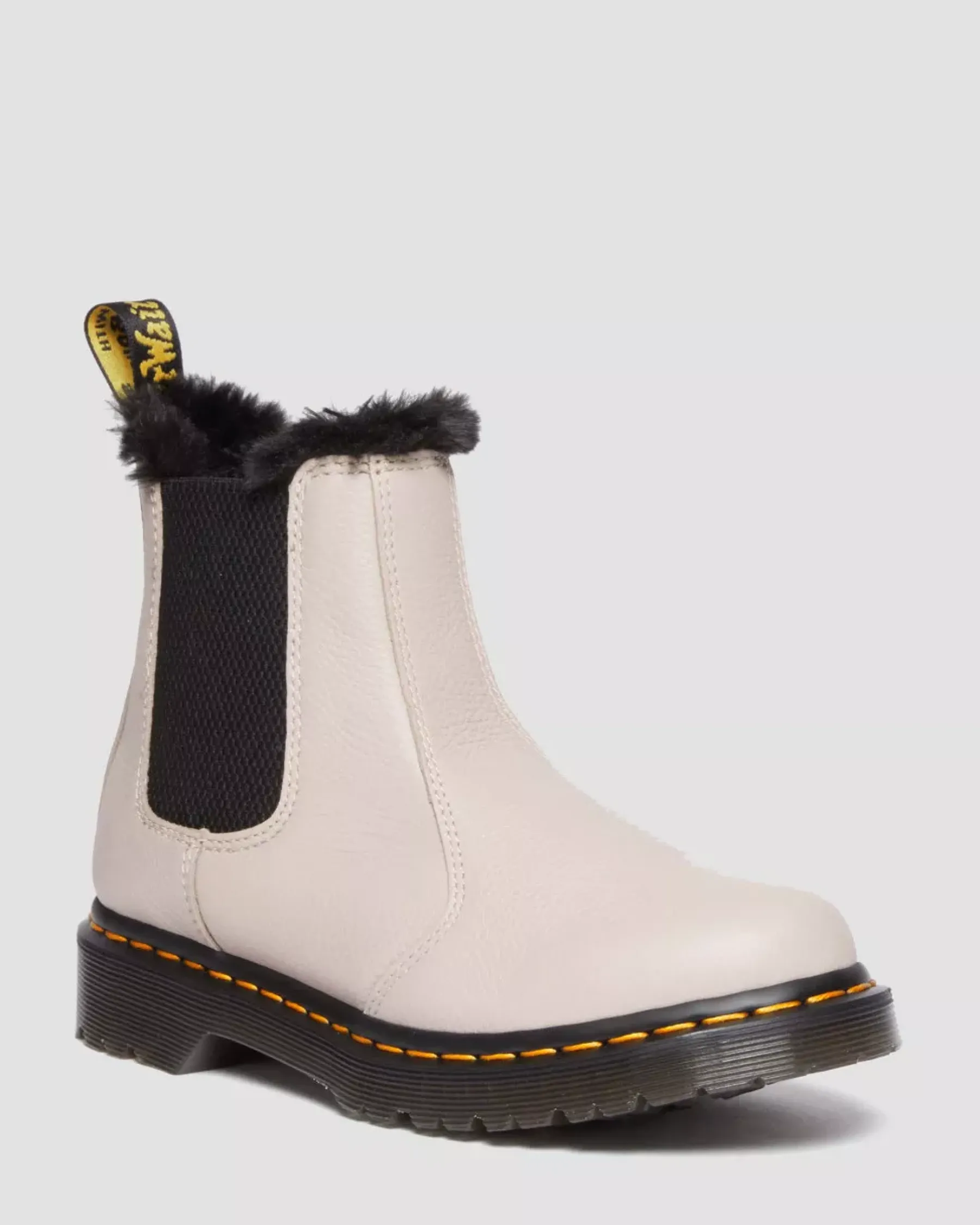 Sale|Originals>Dr. Martens 2976 Leonore Faux Fur-Lined Virginia Leather Chelsea Boots VINTAGE TAUPE — Virginia