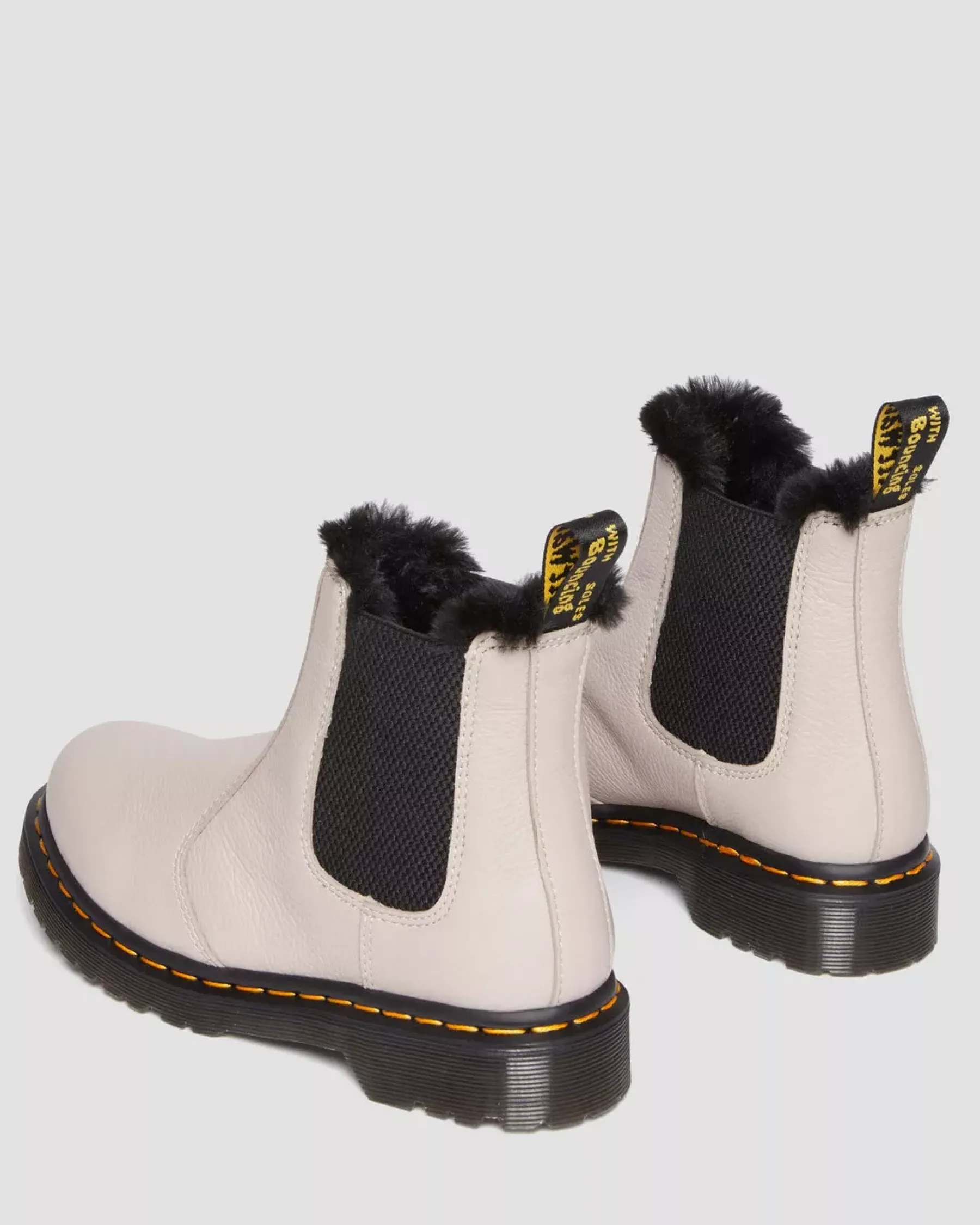 Sale|Originals>Dr. Martens 2976 Leonore Faux Fur-Lined Virginia Leather Chelsea Boots VINTAGE TAUPE — Virginia