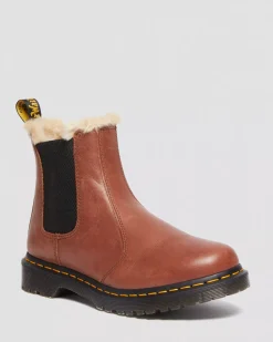 Originals|Winter Boots>Dr. Martens 2976 Leonore Women's Faux Fur-Lined Chelsea Boots Tan — Farrier