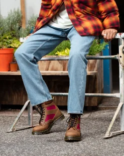Sale|Originals>Dr. Martens 1460 Made in England Padded Panel Lace Up Boots Brown+Oxblood — Dockyard+Ventile+E.H. Suede