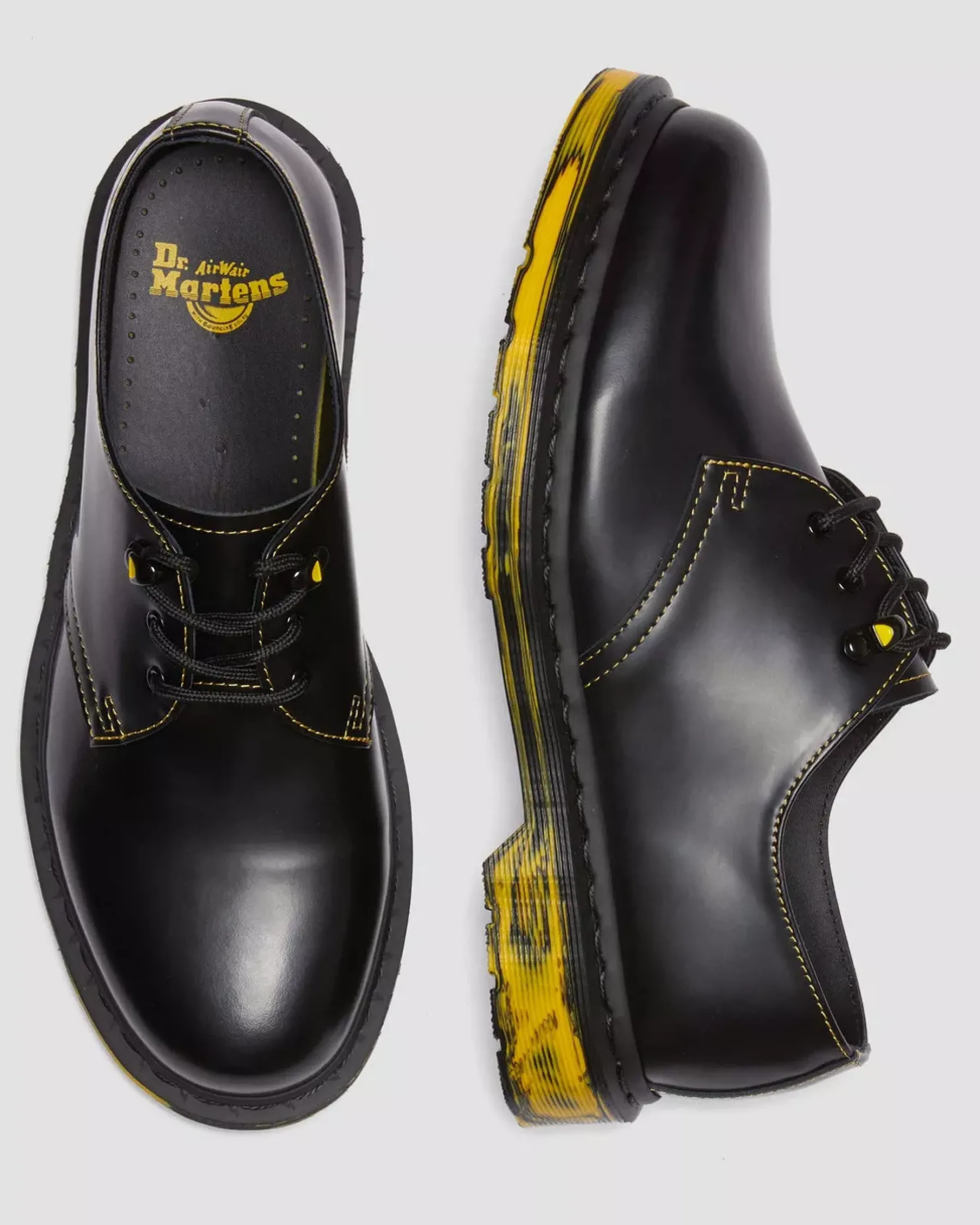 Sale|Originals>Dr. Martens 1461 Marbled Sole Leather Oxford Shoes Black — Smooth Leather