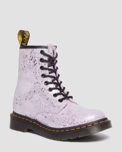Sale|Originals>Dr. Martens 1460 Metallic Splatter Suede Lace Up Boots Lilac — Metallic Paint Splatter Suede