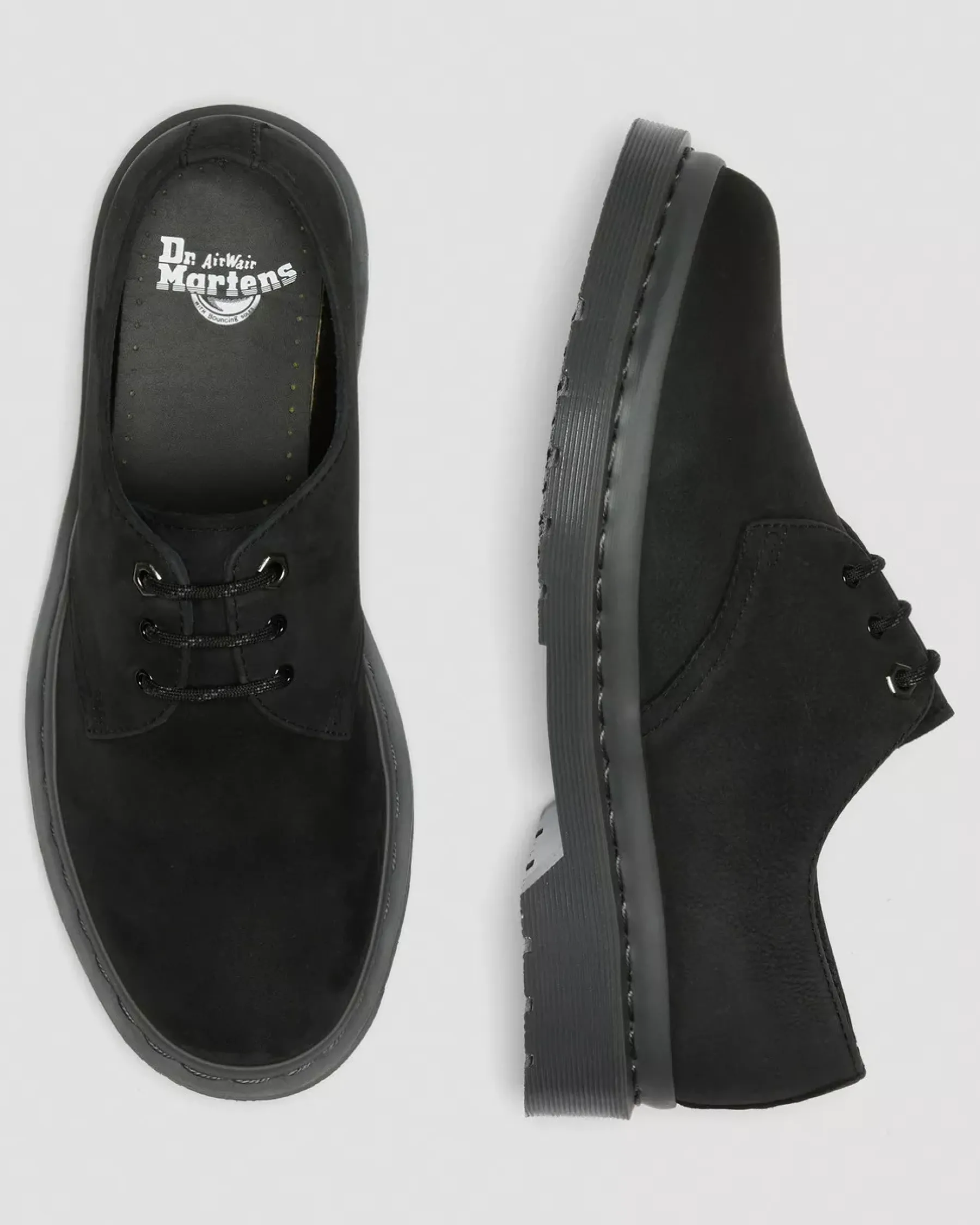Sale|Originals>Dr. Martens 1461 Mono Milled Nubuck Leather Oxford Shoes Black — Milled Nubuck Wp