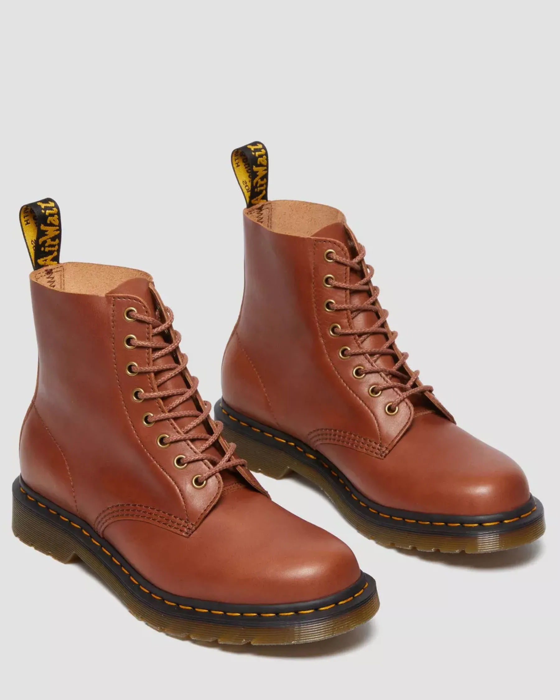 Originals|Ankle Boots>Dr. Martens 1460 Pascal Carrara Leather Lace Up Boots Saddle Tan — Carrara