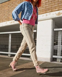 Sale|Originals>Dr. Martens 1460 Pascal Marbled Suede Lace Up Boots Pink+Orange — Marbled Suede