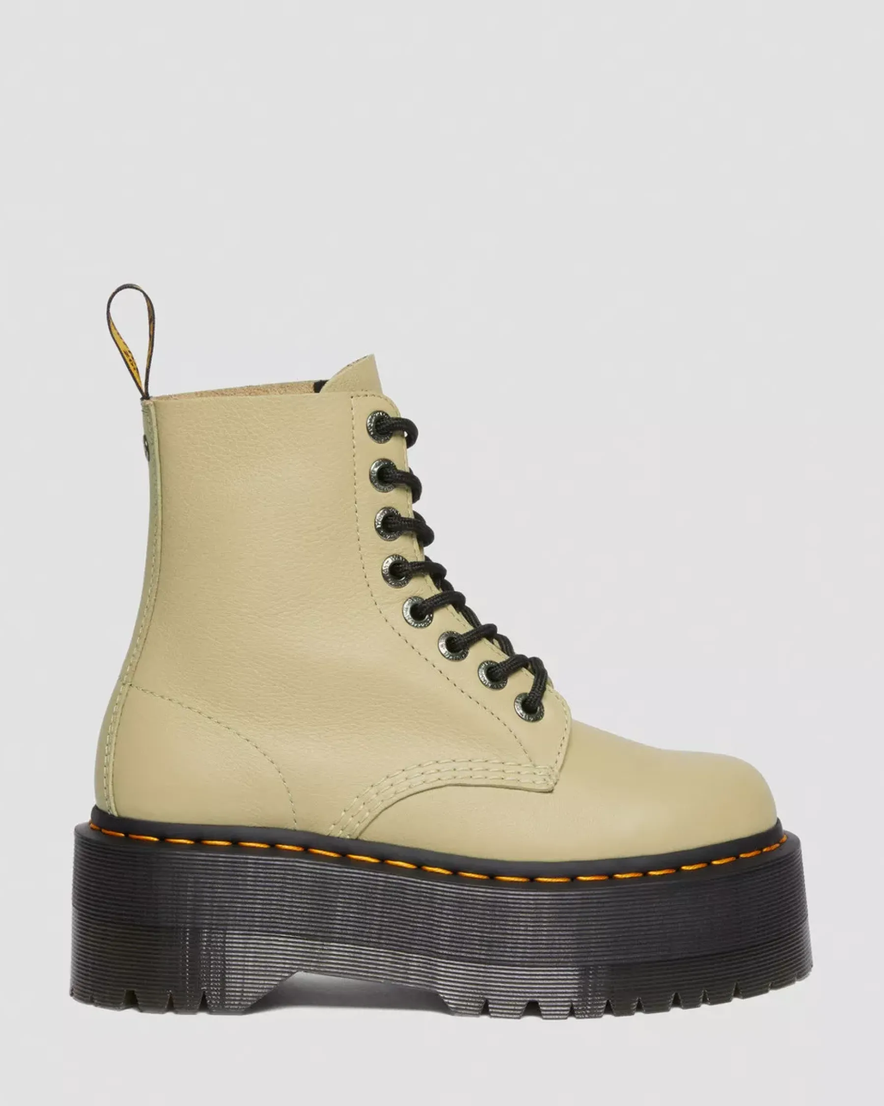 Originals|Platform Boots>Dr. Martens 1460 Pascal Max Leather Platform Boots Pale Olive — Pisa