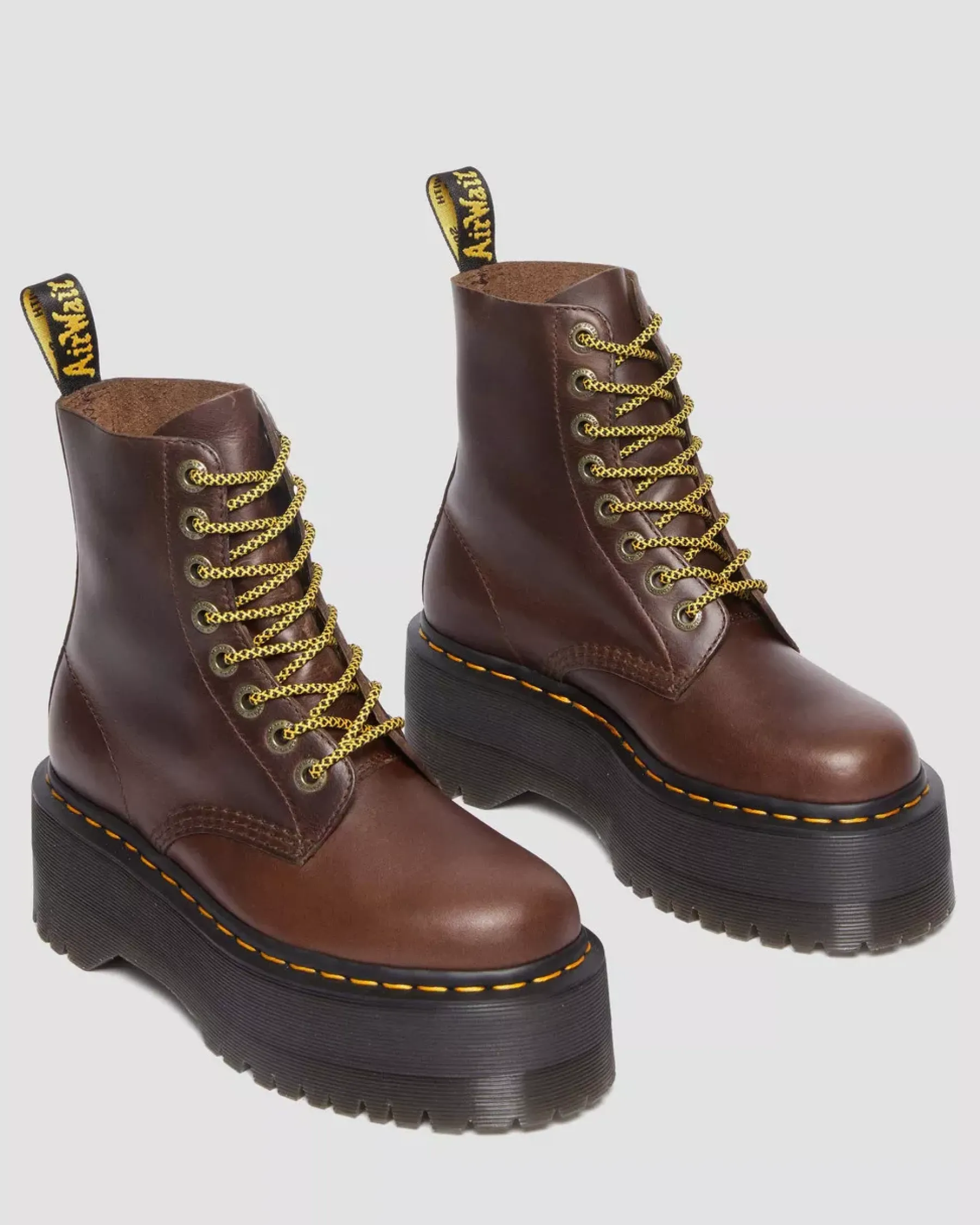 Sale|Originals>Dr. Martens 1460 Pascal Max Pull Up Leather Platform Boots Dark Brown