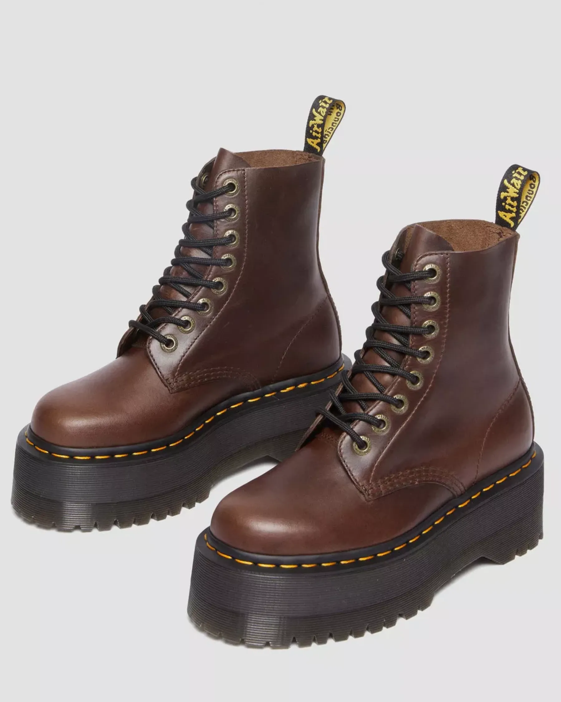 Sale|Originals>Dr. Martens 1460 Pascal Max Pull Up Leather Platform Boots Dark Brown