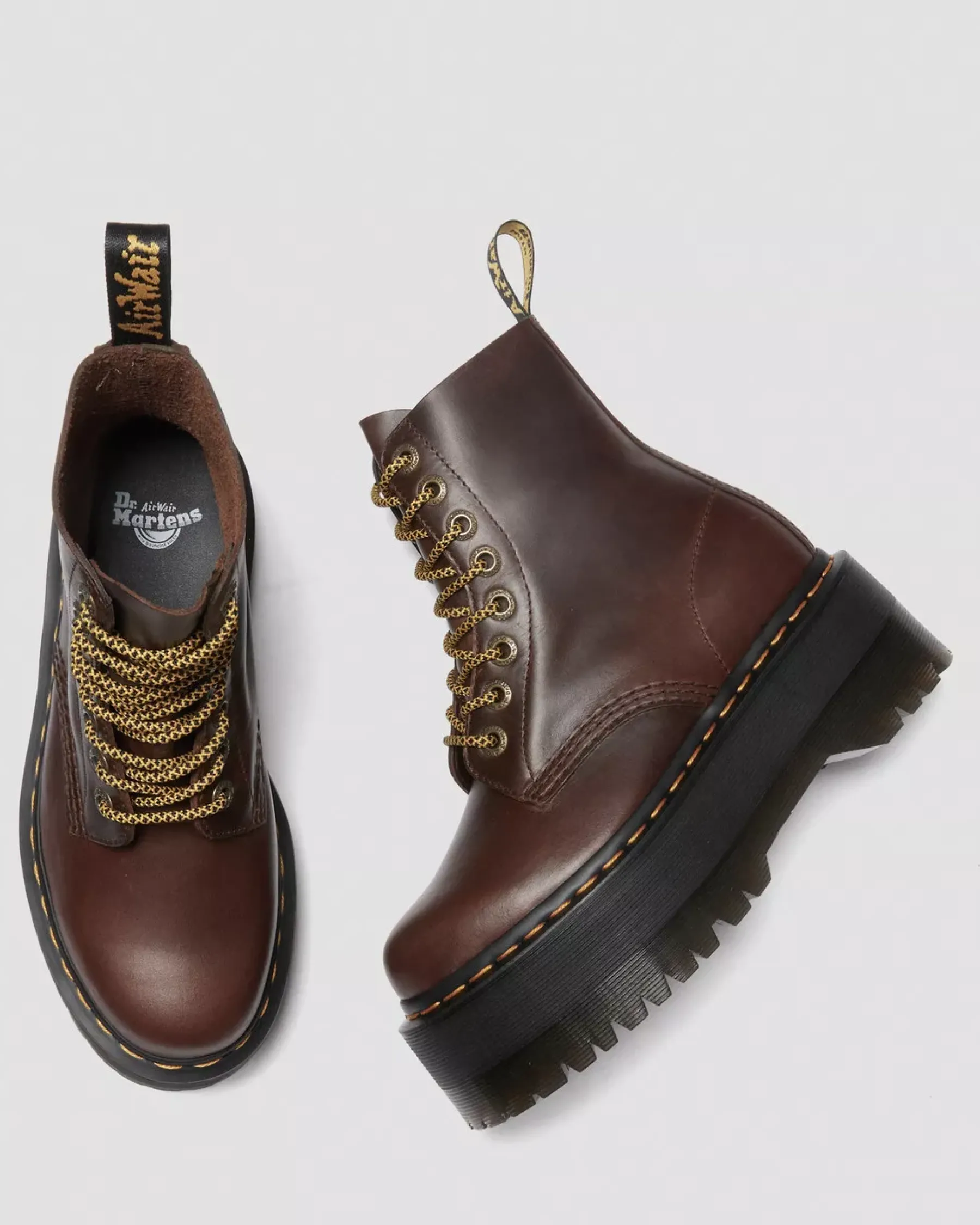 Sale|Originals>Dr. Martens 1460 Pascal Max Pull Up Leather Platform Boots Dark Brown