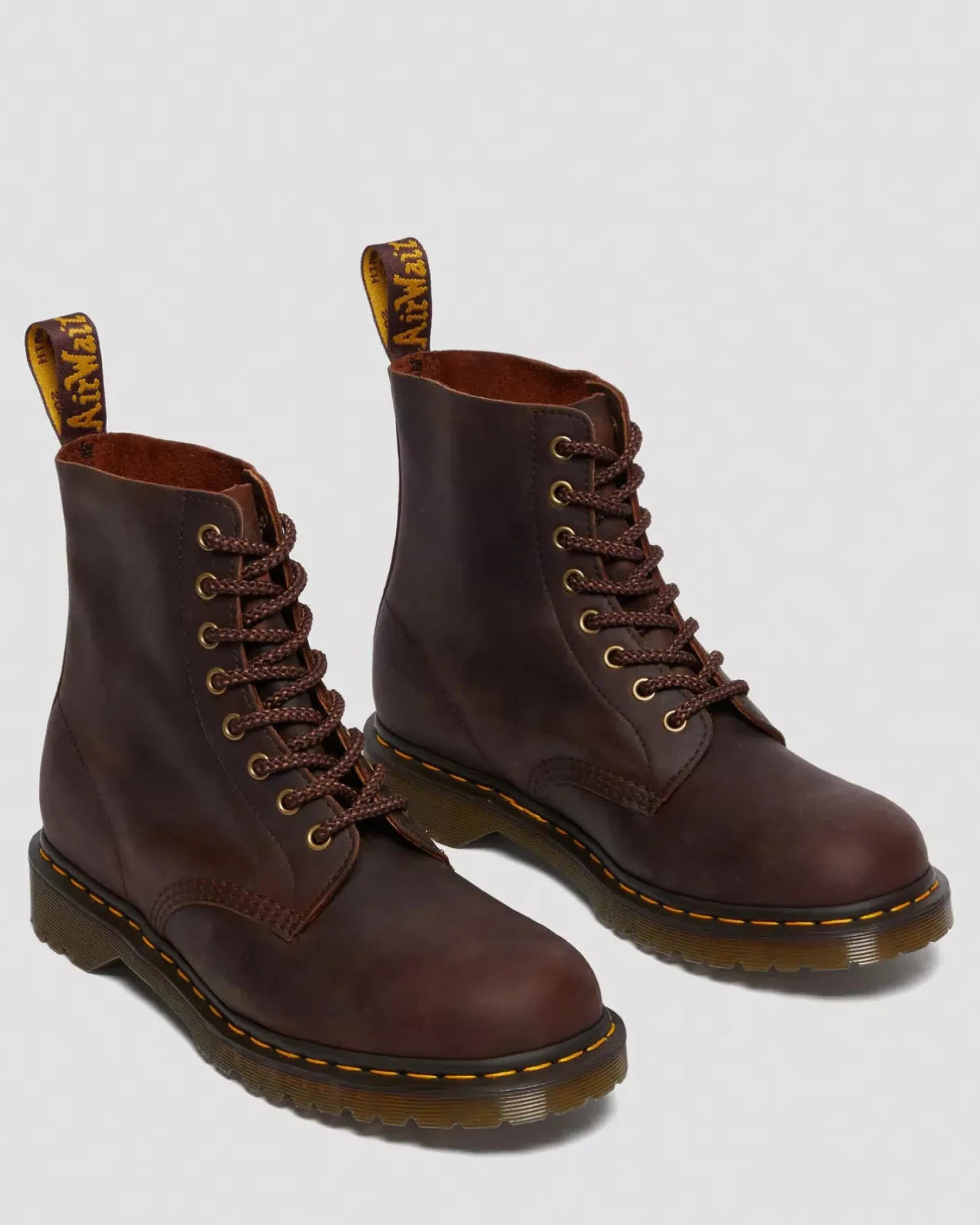 Originals|Ankle Boots>Dr. Martens 1460 Pascal Waxed Full Grain Leather Lace Up Boots Chestnut — Waxed Full Grain