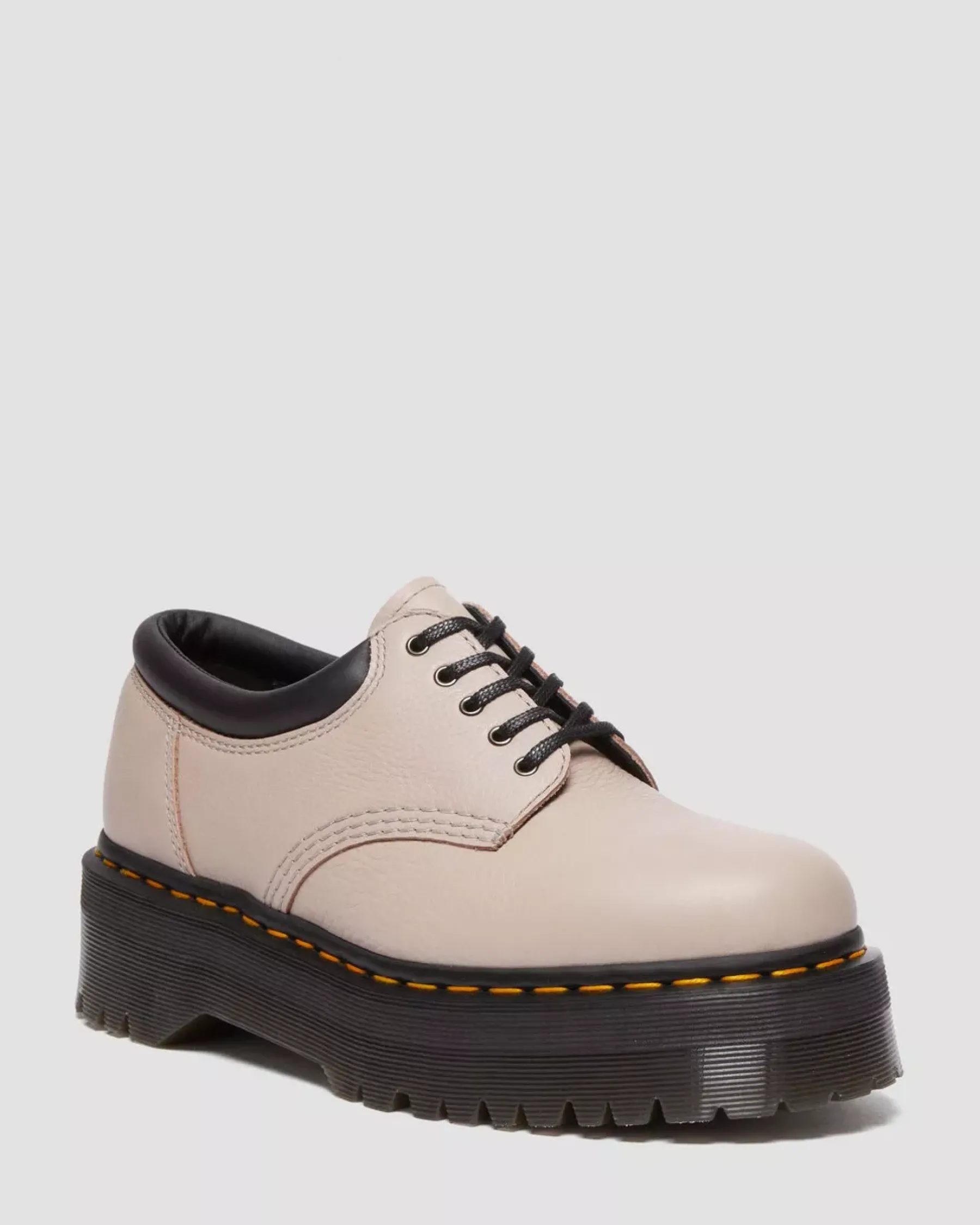 Platform Shoes|Platforms>Dr. Martens 8053 Pisa Leather Platform Casual Shoes VINTAGE TAUPE — Pisa