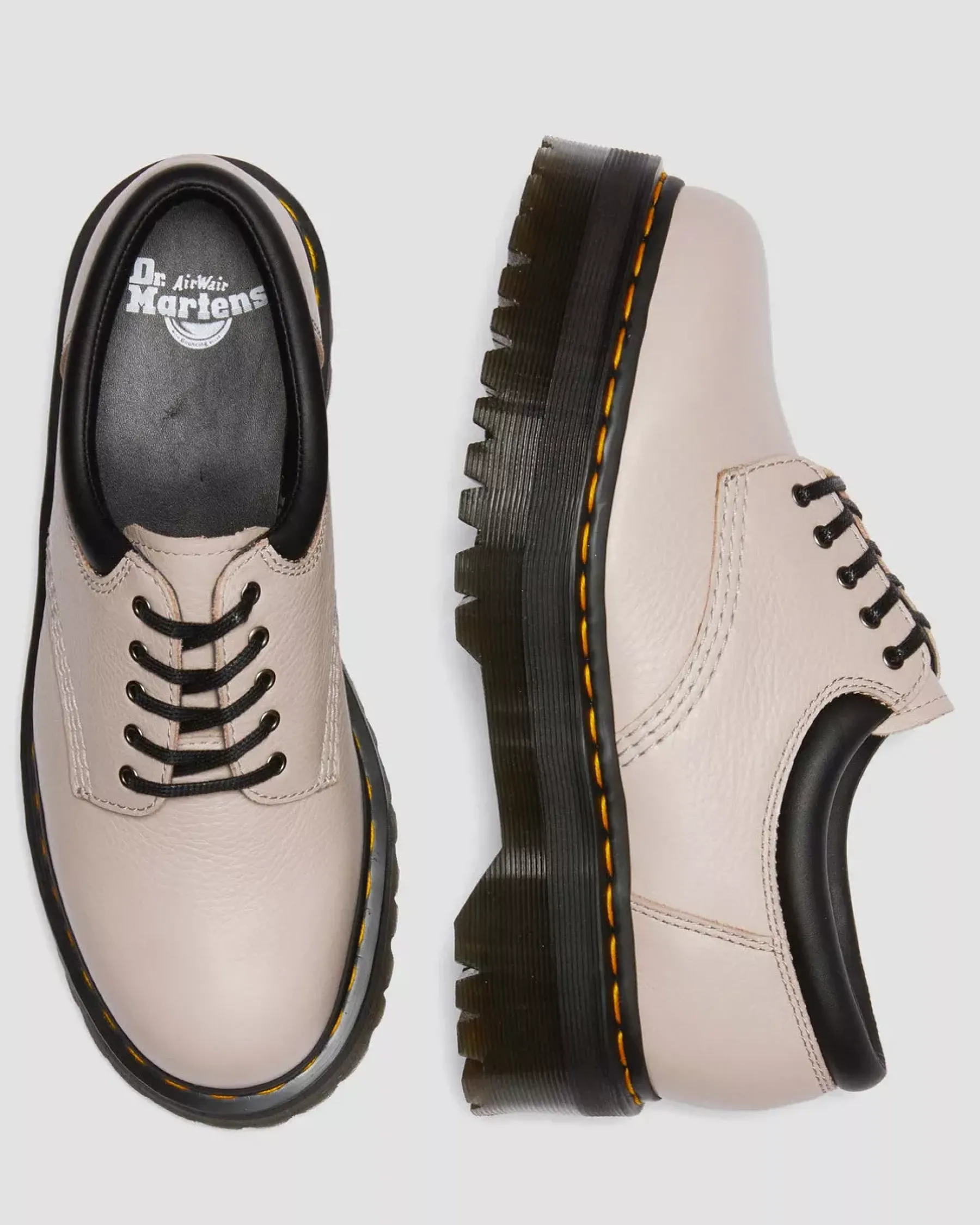 Platform Shoes|Platforms>Dr. Martens 8053 Pisa Leather Platform Casual Shoes VINTAGE TAUPE — Pisa