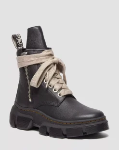 Ankle Boots|Boots>Dr. Martens 1460 Rick Owens DMXL Leather Lace Up Boots Black — Lunar