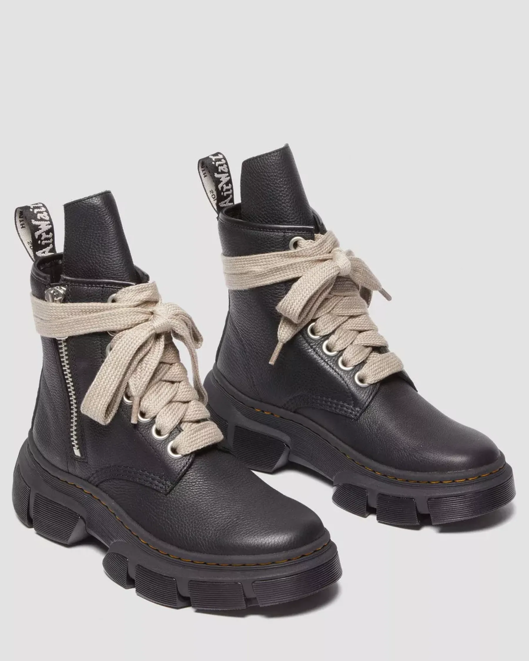 Ankle Boots|Boots>Dr. Martens 1460 Rick Owens DMXL Leather Lace Up Boots Black — Lunar