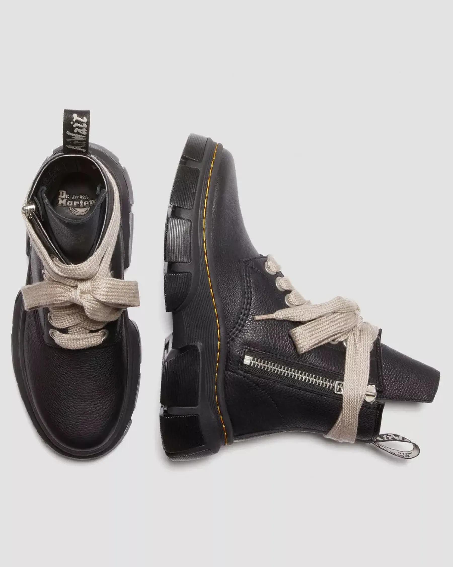 Ankle Boots|Boots>Dr. Martens 1460 Rick Owens DMXL Leather Lace Up Boots Black — Lunar